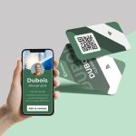 Carte De Visite Connectée & Sans Contact Vert Et Blanc