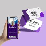 Carte De Visite Connectée & Sans Contact Violet, Blanc